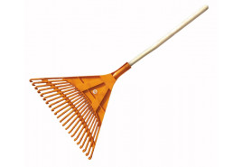 fan-shaped rake, straight, with handle, 22 blades